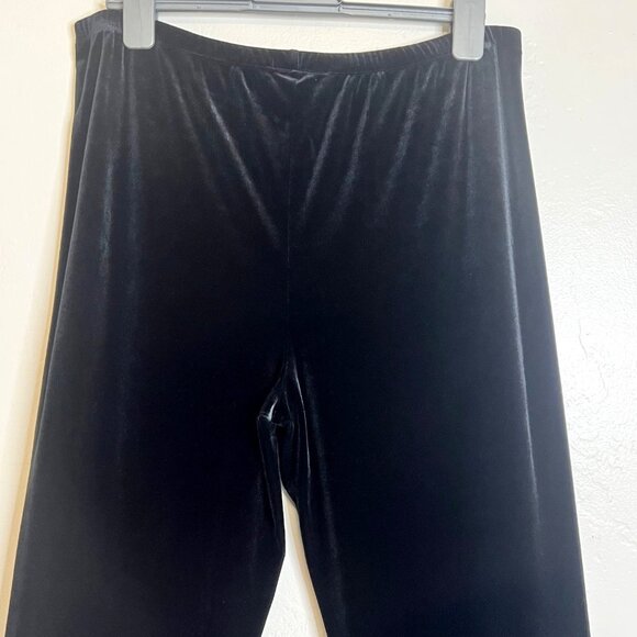 Black Velvet Full Zip Jacket/Pants Set Petite XL Lounge JM Collection Leisure - Picture 7 of 16